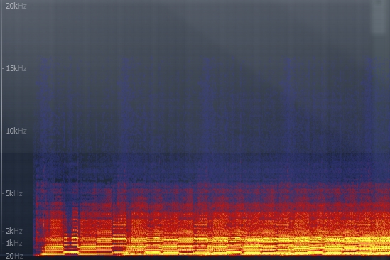 An audio spectrum created by a clarinet.