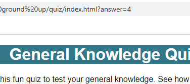 A portion of the address bar in the browser showing that the form data is sent as part of the URL.