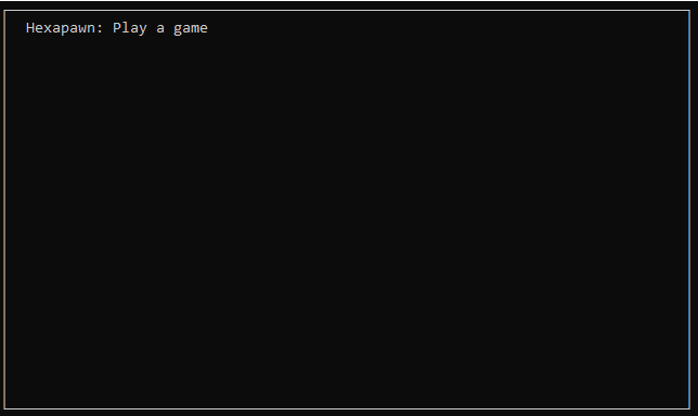 How the Hexapawn Play a game window appears.