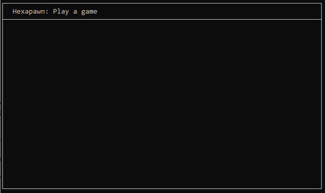 The Hexpawn Play a game window showing line drawing with special characters.