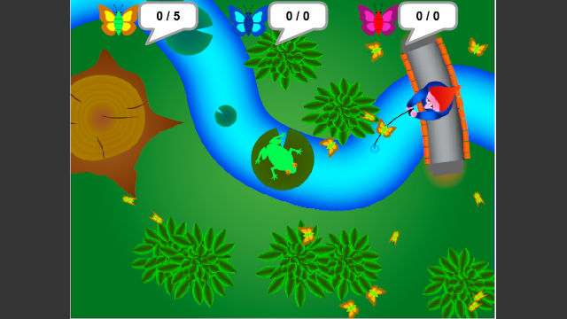 Screenshot from Gulp! A game built in Scratch.