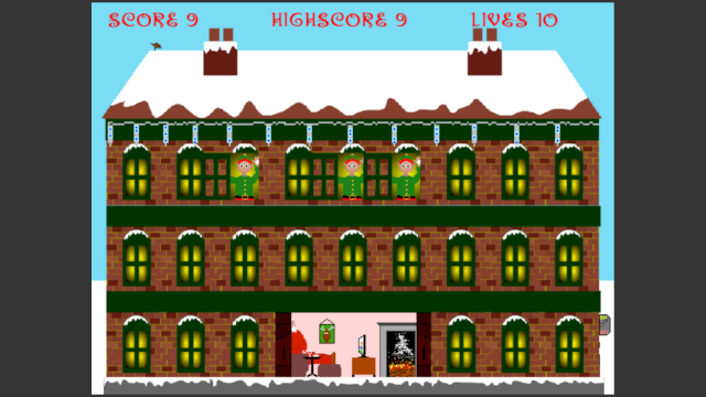 Screenshot of Snowthrow, a Christmas HTML game.