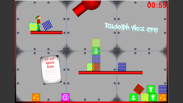 Screenshot of final digital prototype of StackHack HTML game with final assets.